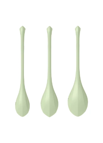 Набор йони бусин Yoni Power 2 Light Green, диаметр 2-2,5-3см, вес 22-44-73гр Satisfyer (252607209)