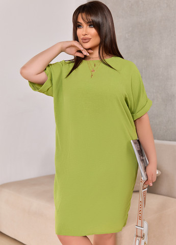 Оливковое кэжуал платье Demma однотонное