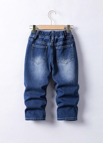 Синие демисезонные регюлар фит джинсы SHEIN