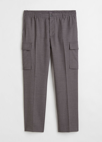 Серые кэжуал демисезонные карго брюки H&M