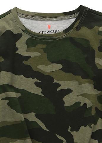 Зеленый демисезонный повседневный лонгслив Crewcuts камуфляжный