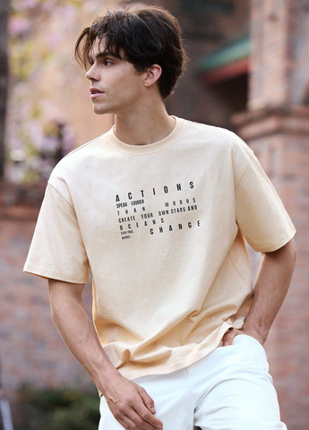 Кремовая футболка SHEIN