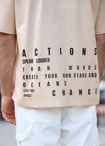 Кремовая футболка SHEIN