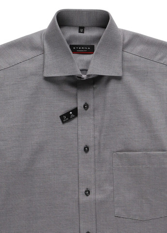 Серая классическая, кэжуал рубашка однотонная Eterna
