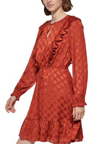 Коричнева кежуал сукня Tommy Hilfiger в горошок