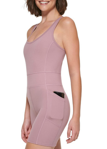 Комбінезон Calvin Klein комбінезон-шорти однотонний рожево-ліловий спортивний поліестер