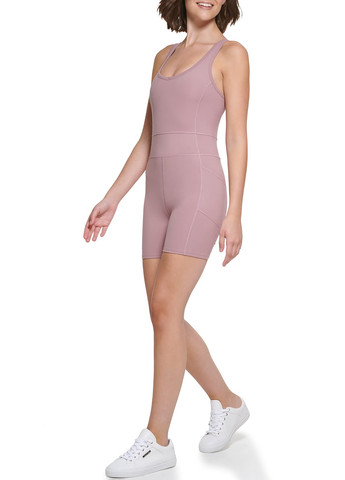 Комбінезон Calvin Klein комбінезон-шорти однотонний рожево-ліловий спортивний поліестер