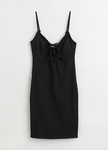 Черное кэжуал платье платье-майка H&M однотонное