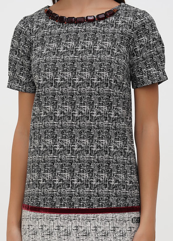 Черное кэжуал платье Sassofono с абстрактным узором