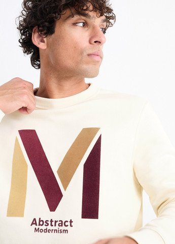 Молочный свитшот C&A надпись без декора (362208050)