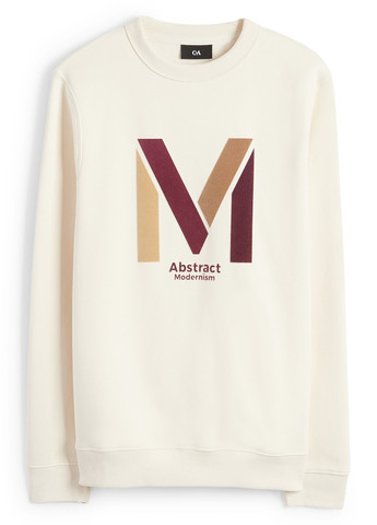 Молочный свитшот C&A надпись без декора (362208050)