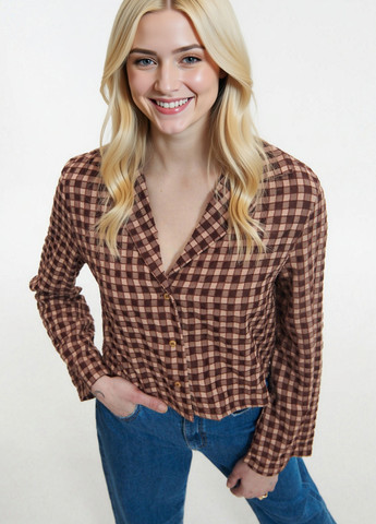 Коричневая кэжуал рубашка в клетку Reserved