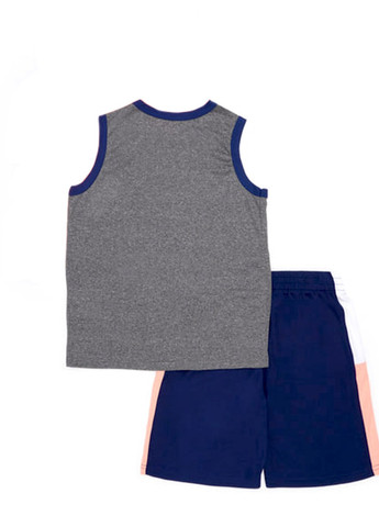 Серо-синий летний комплект (майка, шорты) Reebok