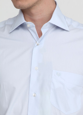 Светло-голубой классическая рубашка однотонная Romano Botta с коротким рукавом