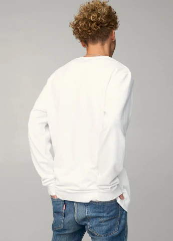 Білий світшот чоловічий oversize /no flis/ YAPPI малюнок (251791417)
