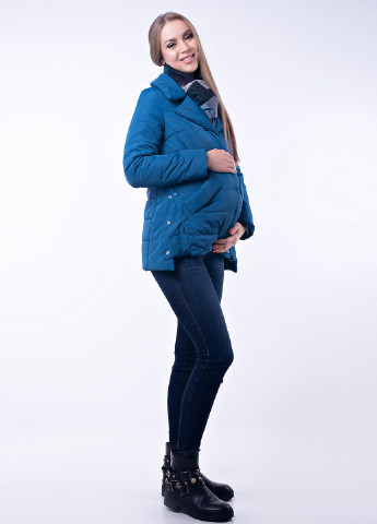 Синяя демисезонная куртка 2в1 для беременных Lullababe