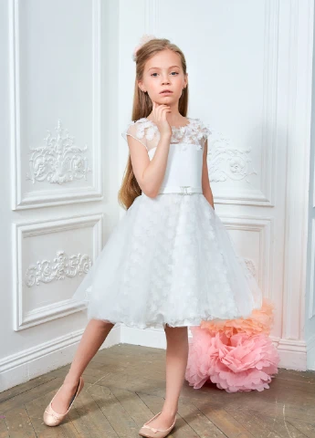Бежева футболка багатошарове з квітами Choupette (232417634)