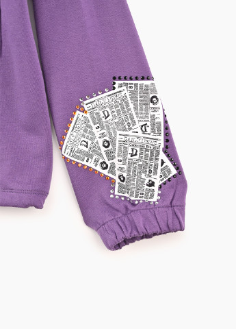 Dominik свитшот надпись сиреневый кэжуал хлопок
