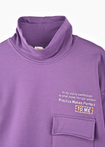 Dominik свитшот надпись сиреневый кэжуал хлопок