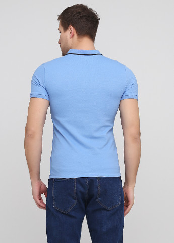 Голубой футболка-поло для мужчин H&M однотонная