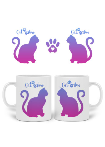 Кружка Cat Mom 330 мл горнятко керамічне (20259-2840) MobiPrint (221743189)