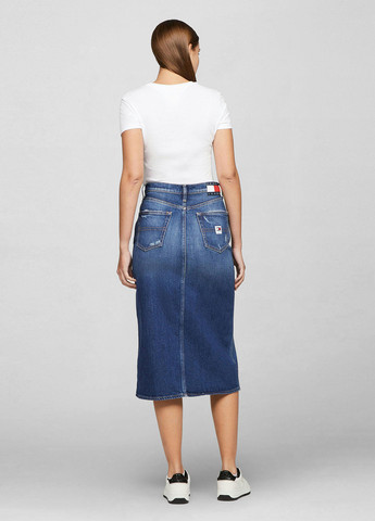 Синяя джинсовая однотонная юбка Tommy Jeans