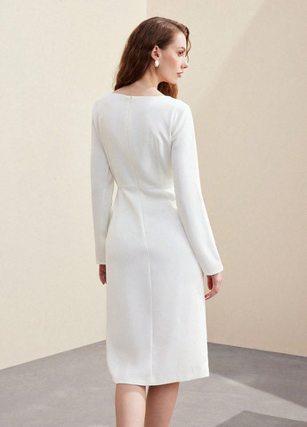 Білий кежуал сукня футляр SHEIN однотонна