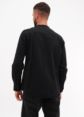 Черная джинсовая, кэжуал рубашка однотонная Weekday