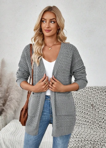 Серый демисезонный кардиган SHEIN
