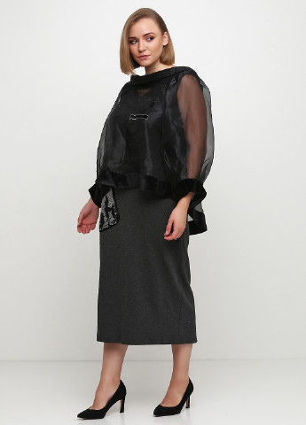 Темно-серый демисезонный комплект (платье, блуза) Grixmoon
