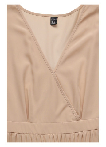 Бежева кежуал сукня кльош, на запах, плісована SHEIN однотонна