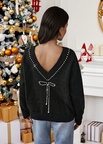 Чорний демісезонний светр SHEIN