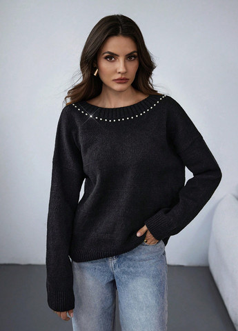 Чорний демісезонний светр SHEIN