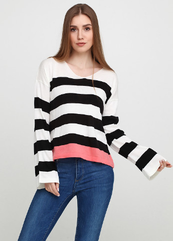 Черно-белый демисезонный пуловер пуловер Askar Triko