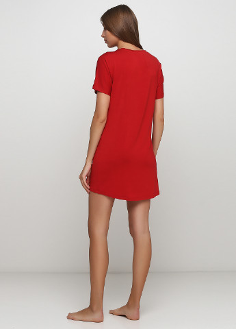Красное домашнее платье платье-футболка Anabel Arto с надписью