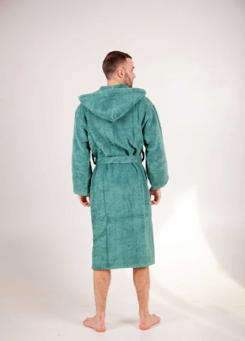 Халат махровий Bella, MicroCotton, однобарвний, зелений, розмір XXXL (3800980992787) Bulgaria-Tex (251707689)