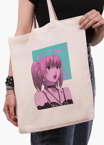 Еко сумка шоппер біла Мисан Амане Зошит смерті (Misa Amane Death Note) (9227-2827-WT-1) Еко сумка шоппер біла 41*35 см MobiPrint (221682952)
