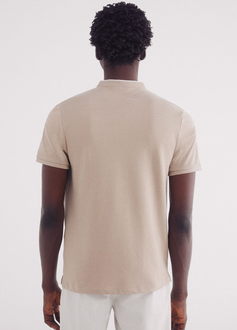 Бежевая футболка-поло для мужчин Springfield однотонная