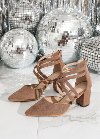 SHEIN Туфлі д'орсей темно-бежевий з текстиль, китай — літо (346755790)