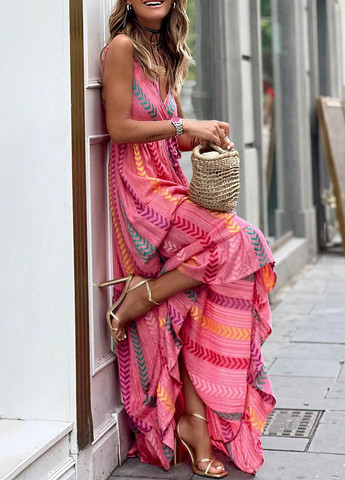 Рожева кежуал сукня SHEIN з геометричним візерунком