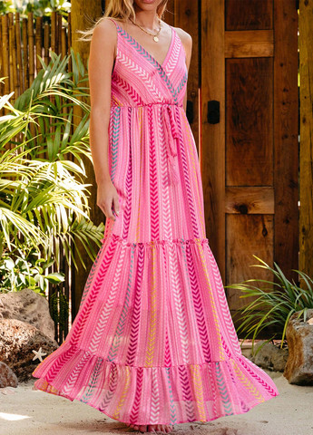 Рожева кежуал сукня SHEIN з геометричним візерунком