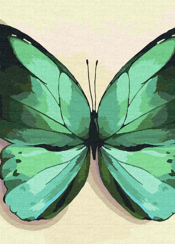 Картина по номерам. Зеленая бабочка. 25х25см. KHO4208. Идейка (253484154)