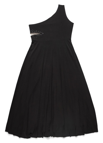 Черное коктейльное, вечернее, кэжуал платье на одно плечо Apart однотонное