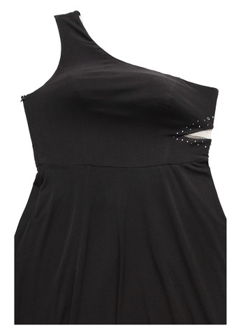 Черное коктейльное, вечернее, кэжуал платье на одно плечо Apart однотонное