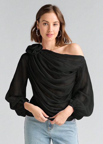 Чорна блуза SHEIN