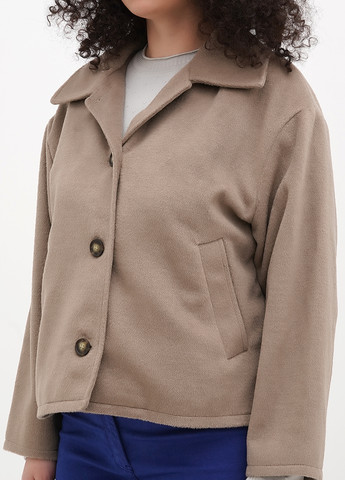 Серо-коричневое Кэжуал полупальто однобортное Monki однотонное