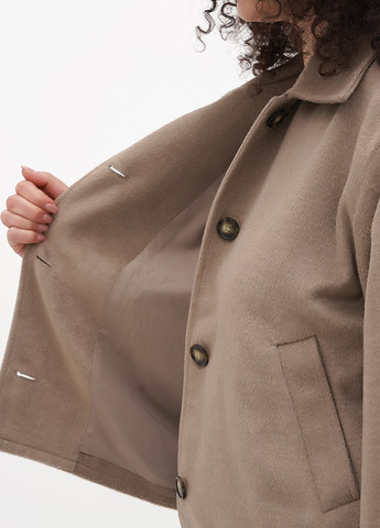 Серо-коричневое Кэжуал полупальто однобортное Monki однотонное