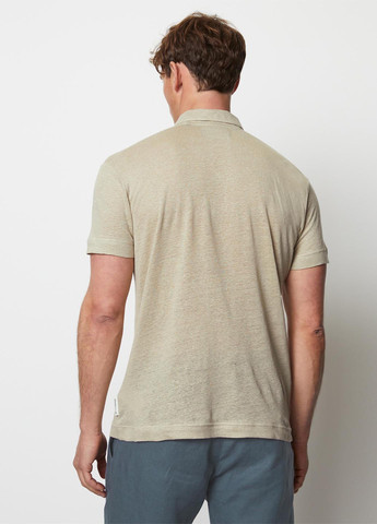 Бежевая футболка-поло для мужчин Marc O'Polo меланжевая