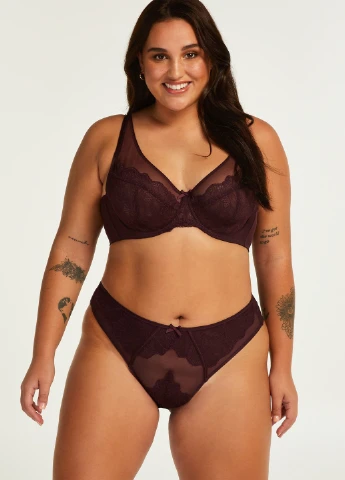 Фіолетовий мінімайзер бюстгальтер Hunkemoller з кісточками поліамід