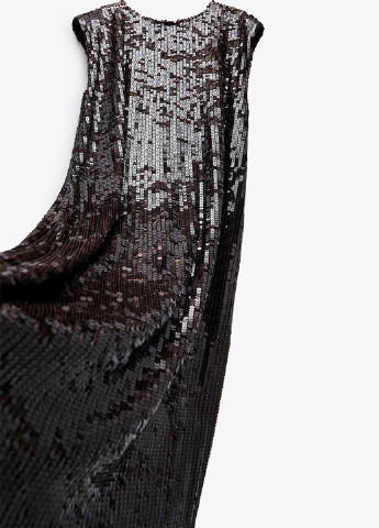 Темно-коричнева вечірня сукня а-силует Zara однотонна